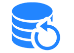 Blue data storage icon symbolizing digital information storage