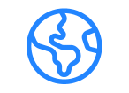 Global network logo with abstract design representing international communication and collaboration